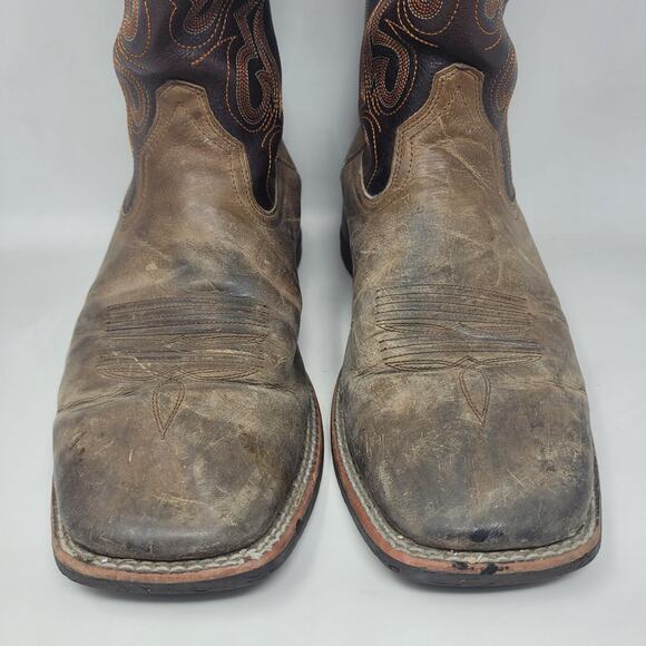 Ariat Boots Mens 10D Brown Leather Western Cowboy Square Toe 100038449 Layton - Picture 4 of 15